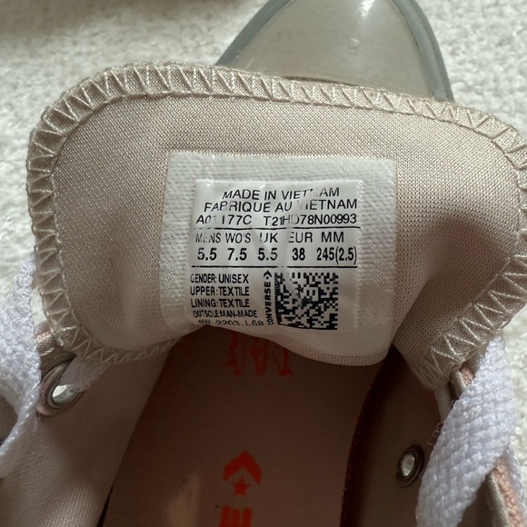 Converse Pink and Gray Canvas Sneakers - Picture 2 of 5